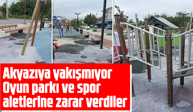 Oyun parkı ve spor aletlerine zarar verdiler