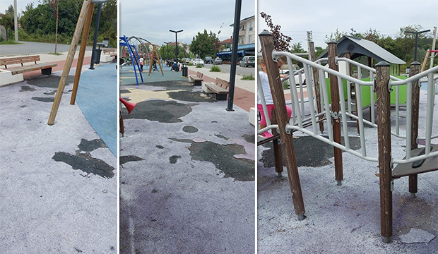 Oyun parkı ve spor aletlerine zarar verdiler