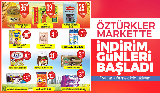 Öztürkler Gıda Marketin İndirim Günleri Başladı