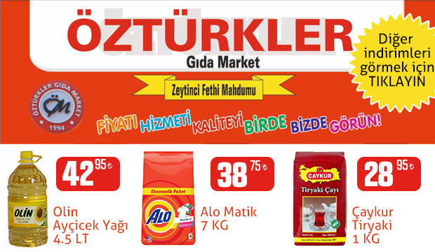 Öztürkler Marketten İndirim Günleri