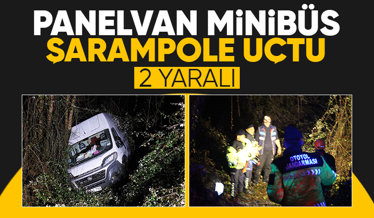 Panelvan minibüs kaza yaptı 2 yaralı
