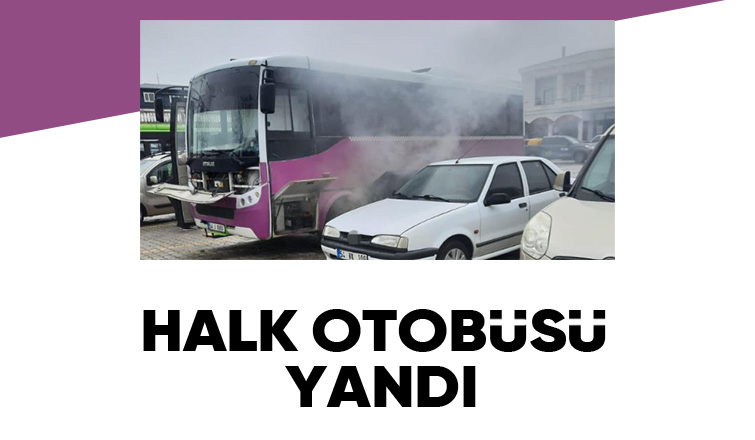 Park halindeki halk otobüsü yandı
