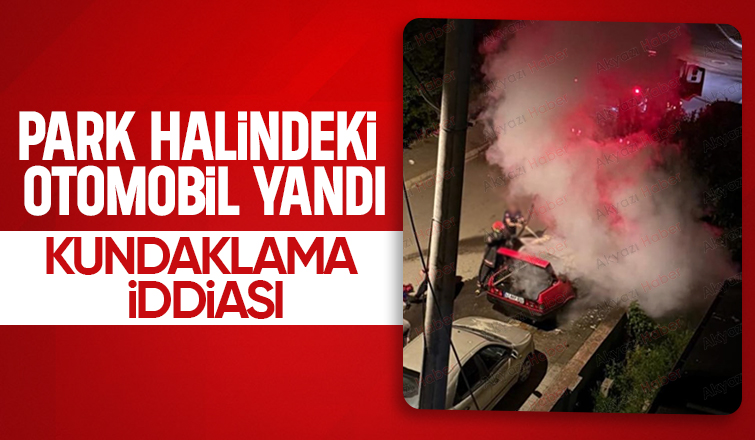Park halindeki otomobil yandı