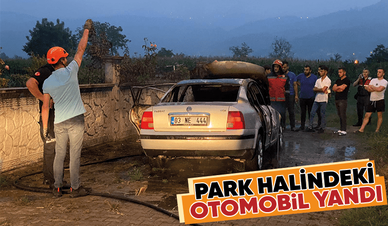 Park halindeki otomobilde yangın çıktı