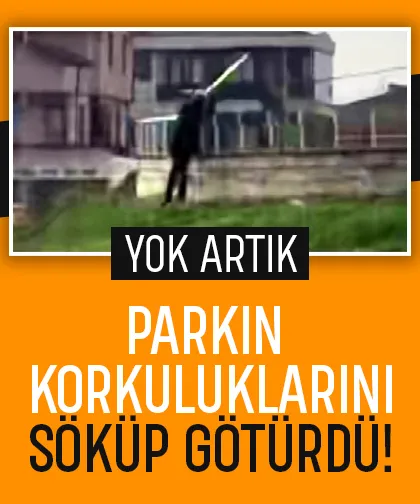 Parkın korkuluklarını çaldı