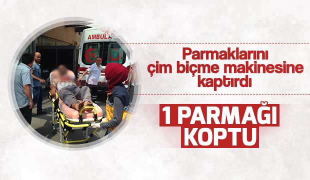 Parmaklarını Çim Biçme Makinesine Kaptırdı 1 Parmağı Koptu