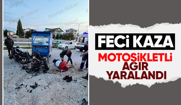 Pat pat ile çarpışan motosikletli ağır yaralandı