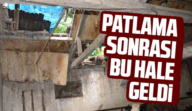 Patlamada evler hasar gördü