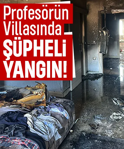 Profesörün villası yandı