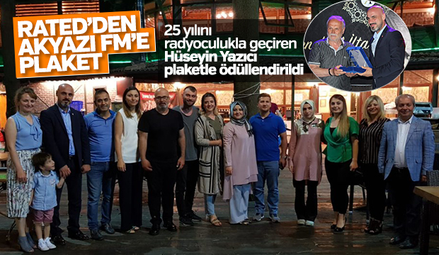 RATED'DEN AKYAZI FM'E PLAKET