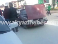 Hareket Halindeki Otomobil Bir Anda Alev Aldı