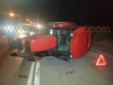 Traktör Yol Ortasında Devdildi