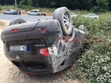 Lastiği Patlayan Araç Takla Attı