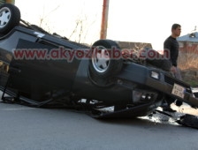 Altındere Yolunda Araçla Takla Attı