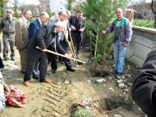 Cumhuriyet İlköğretim Okulunda Fidan Dikimi