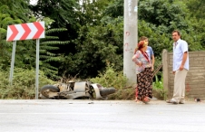 Akyazı Küçücek yolunda kaza 1 kişi yaralandı.