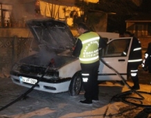 Akyazı'da Araç Yangını