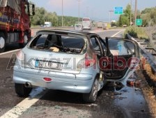 Seyir Halinde Araç Kül Oldu
