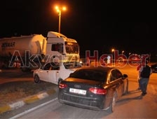 Alkollü Sürücü Aracını Tır’ın önüne sürdü 
