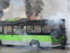 Belediye Otobüsü Alev Alev Yandı