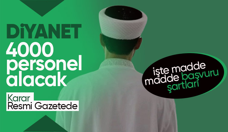 Resmi Gazete'de ilan edildi: Diyanet İşleri Başkanlığı 4 bin personel alımı yapacak