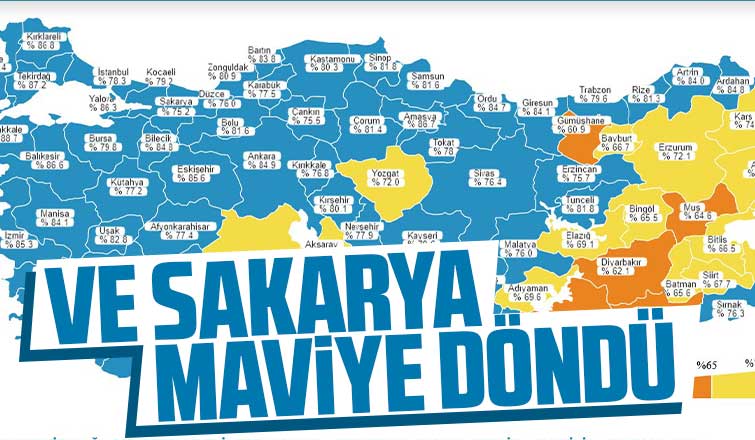 Sakarya aşılamada maviye döndü
