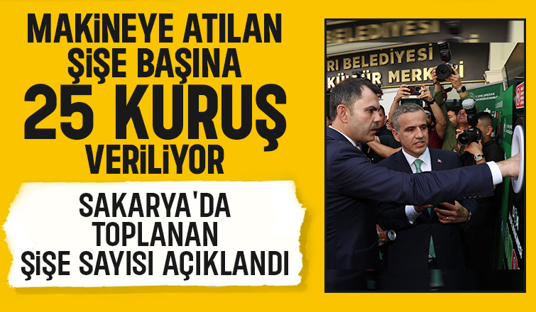 Sakarya'da 1,5 ayda geri dönüşüm makinelerine atılan şişe sayısı şaşırttı