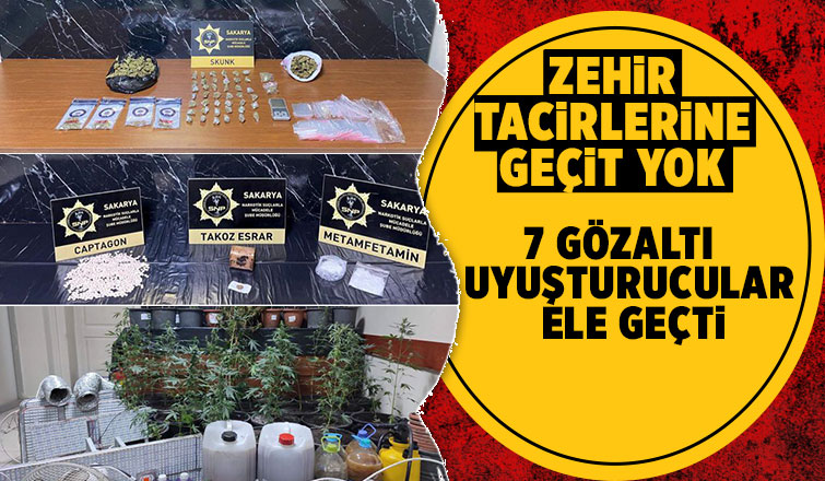 Sakarya'da 3 ayrı uyuşturucu operasyonu: 7 gözaltı