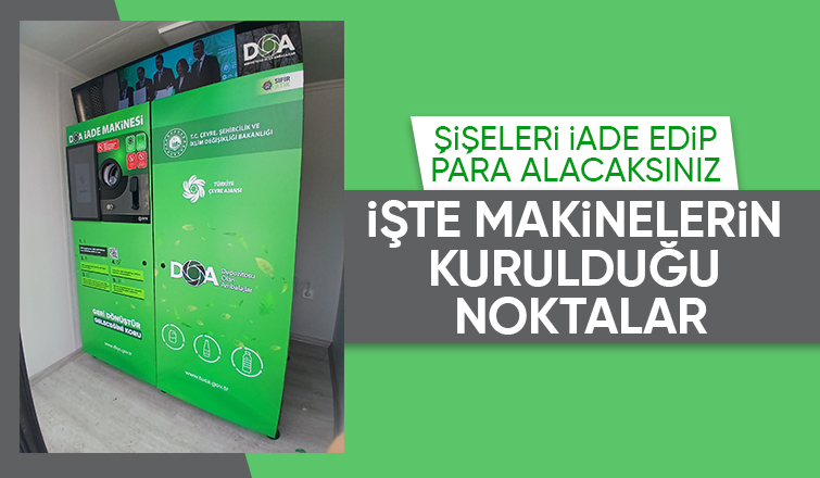 Sakarya'da depozito iade makinelerinin kurulduğu noktalar belli oldu