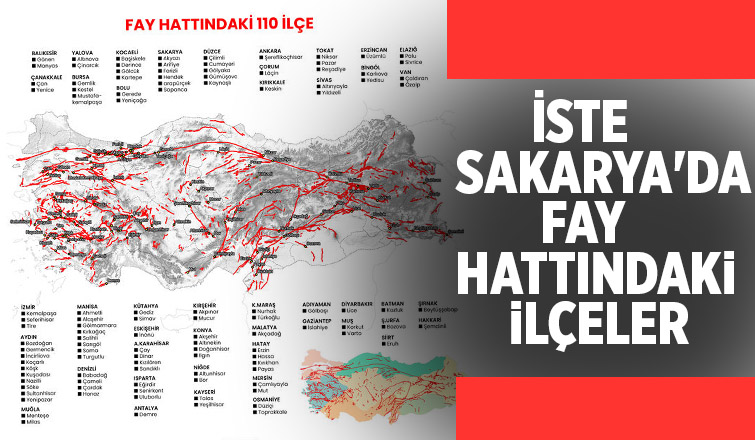 Sakarya'da fay hattındaki ilçeleri açıkladı