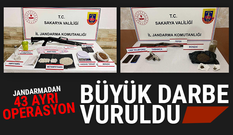 Sakarya'da jandarmadan uyuşturucu operasyonları