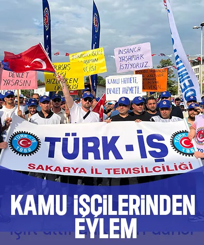Sakarya'da kamu işçileri miting yaptı