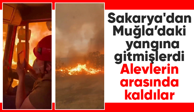 Sakarya gönüllüleri alevlerin arasında kaldı