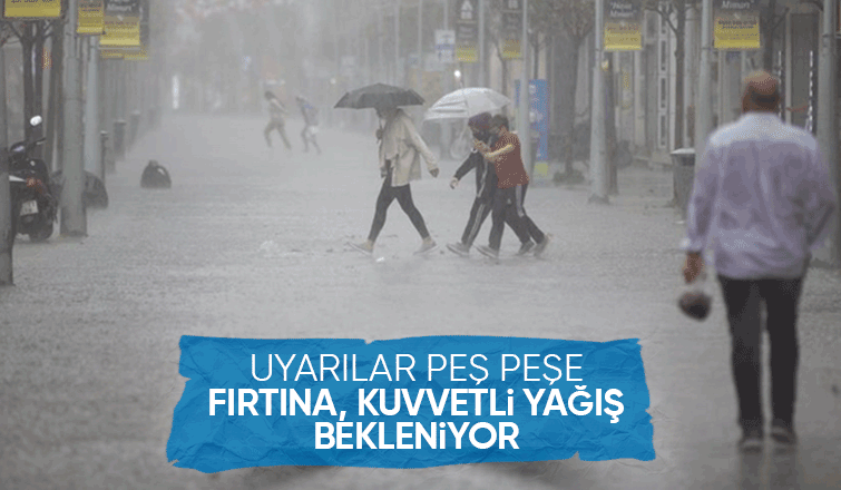 Sakarya için fırtına ve kuvvetli yağış uyarısı