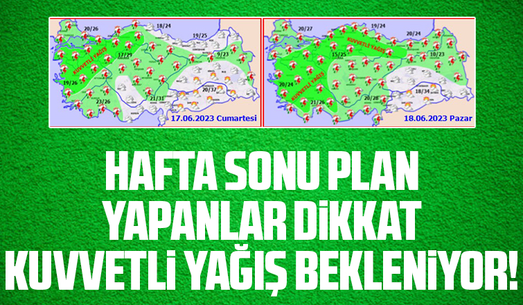 Sakarya için kuvvetli yağış tahmini