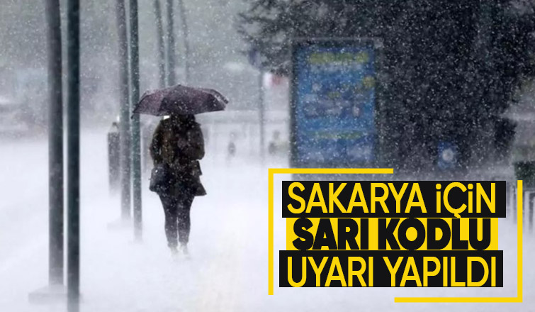 Sakarya için sarı kodlu kuvvetli yağış uyarısı
