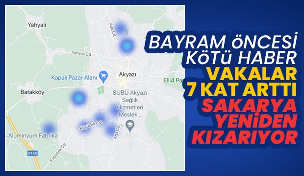 Sakarya'nın korona haritası kızarmaya başladı