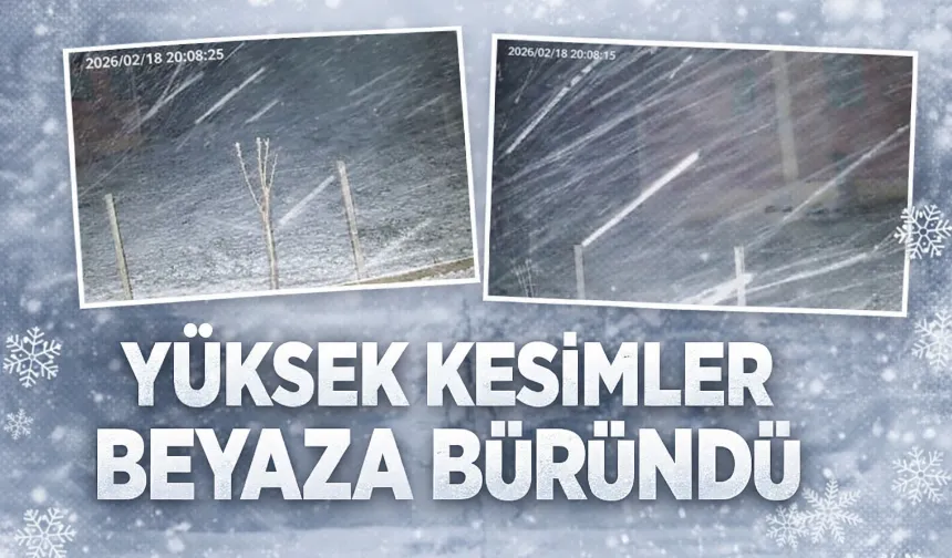 Sakarya'nın yüksek kesimlerine kar yağdı