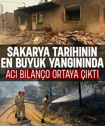 Sakarya tarihinin en büyük yangınında kilometrekarelik alan kül oldu