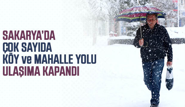 Sakaryada çok sayıda köy ve Mahalle yolu ulaşıma kapandı