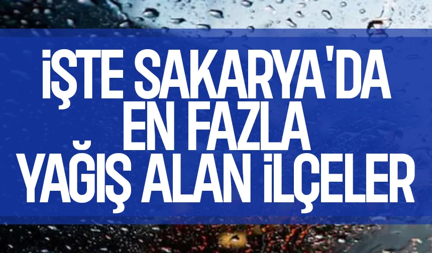 Sakarya'da en çok yağış o ilçelere düştü