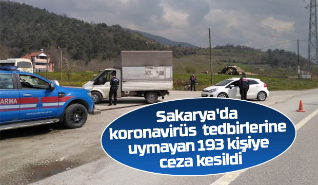 Sakaryada koronavirüs tedbirlerine uymayan 193 kişiye ceza kesildi