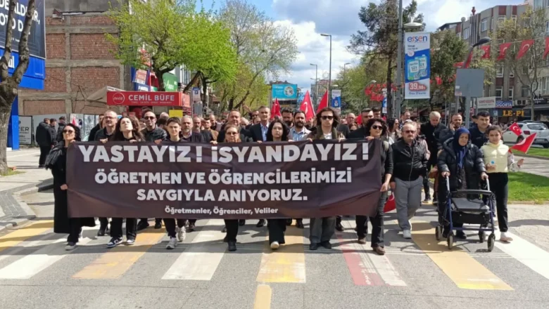Sakarya’da okul saldırılarına tepki yürüyüşü