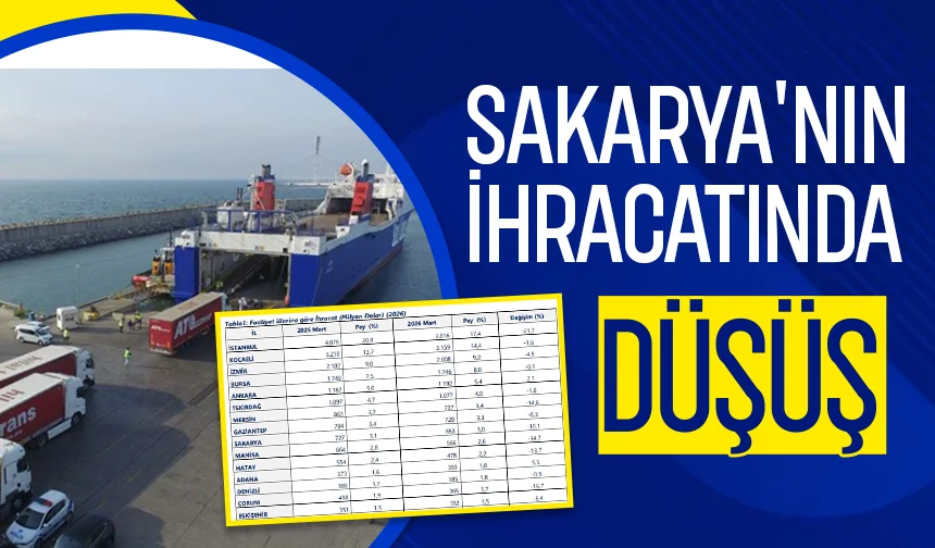 Sakarya'nın ihracatı düştü