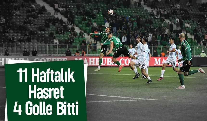 Sakaryaspor 11 haftalık galibiyet özlemine 4 golle son verdi