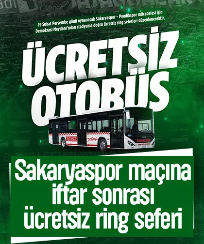 Sakaryaspor maçına iftar sonrası ücretsiz ring seferi
