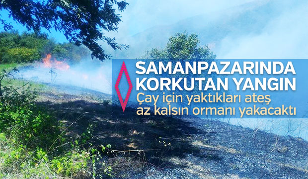 Samanpazarında korkutan yangın