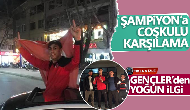 Şampiyona coşkulu karşılama