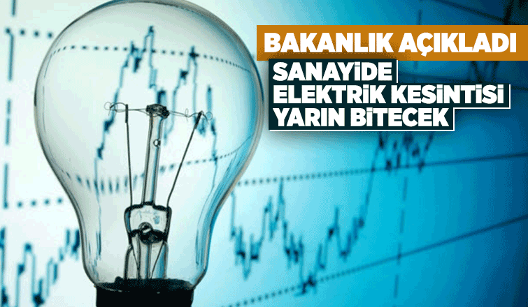 Sanayide elektrik kesintisi yarın bitecek