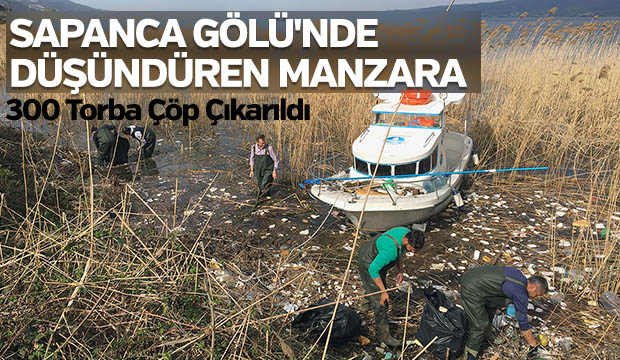 Sapanca Gölü'nde düşündüren manzara 